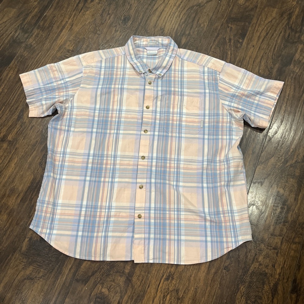 Columbia Mens Rapid‎ Rivers II Button Up Shirt Size XXL Check Plaid